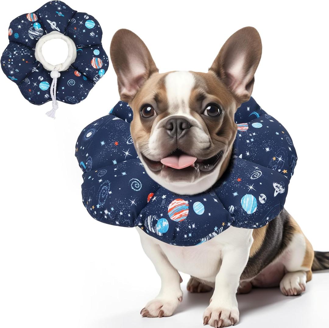 ComSaf Soft Dog Recovery Collar, Protective Adjustable Pet Cone Collar for After Surgery, Comfortable Lightweight Elizabethan Collar for Small Dog Cat Prevent from Licking Wounds, Not Block Vision (L (Neck:7.4-12.9 in))