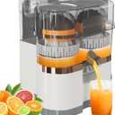Kiss the Water Electric Citrus Juicer, Automatic Dual Orange and Lemon Squeezer with Power Cord & Cleaning Brush, 2 in 1 Electric Fruits Juicer for Orange, Lemon, Lime, Grapefruit, Easy to Clean & Use (Grey)