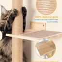 Aechonow 80inch Wall Mounted Cat Tree, 15.8in Top Perch Bed for Large Adult Cats, Adjustable Cat Shelves Floor to Ceiling for Scratch, Climb, and Lookout