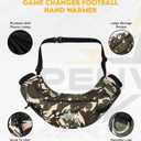 Football Hand Warmer Pouch - Water Resistant Hand Warmer Muff with Adjustable Strap, Ribbed Cuffs and Zipper Pocket, Ideal for Football, Hunting, & Outdoor Activities (Adult, Green Camo)