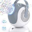 Bubble Machine - Automatic Bubbles Blower for Kids, Toddlers - 360 Oscillation & 75 Adjustment, Bubble Toys with LED Light - Gifts for Boys, Girls, Easter, Outdoor, Birthday, Party Use (White)