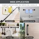 9FT Industrial Stair Railing Wall Mount Staircase Handrail 1.3 Pipe Hand Rail for Steps Grab Bar Foot Rail Vintage Pipe Railing Black Deck Handrail for Outdoor Indoor Stairs Porch