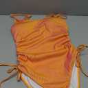Swimsuit Ruched Drawstring One Piece Orange, M