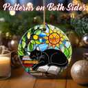 10 x Black Cat Christmas Ornaments, Dodosky 2.8in Ceramic Xmas Decor, Christmas Tree Ornaments, Xmas Decorations for Tree, Holiday Ornament, Gift Ideas, Black Cat Gifts, Gifts for Cats Lovers