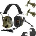 EARMOR M32X PLUS Tactical Headset Shooting Ear Protection with MIC, Nato TP120 & U-174 Connector and ARC Rail Helmet Adapters (Green)