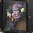 Deep Shadow Box,11x13-inch Shadow Boxes Display Cases, Large Shadow Box Frame, 4-inche Interior Deep Display Cases, Black Wooden Keepsake Boxes for Bridal Bouquets