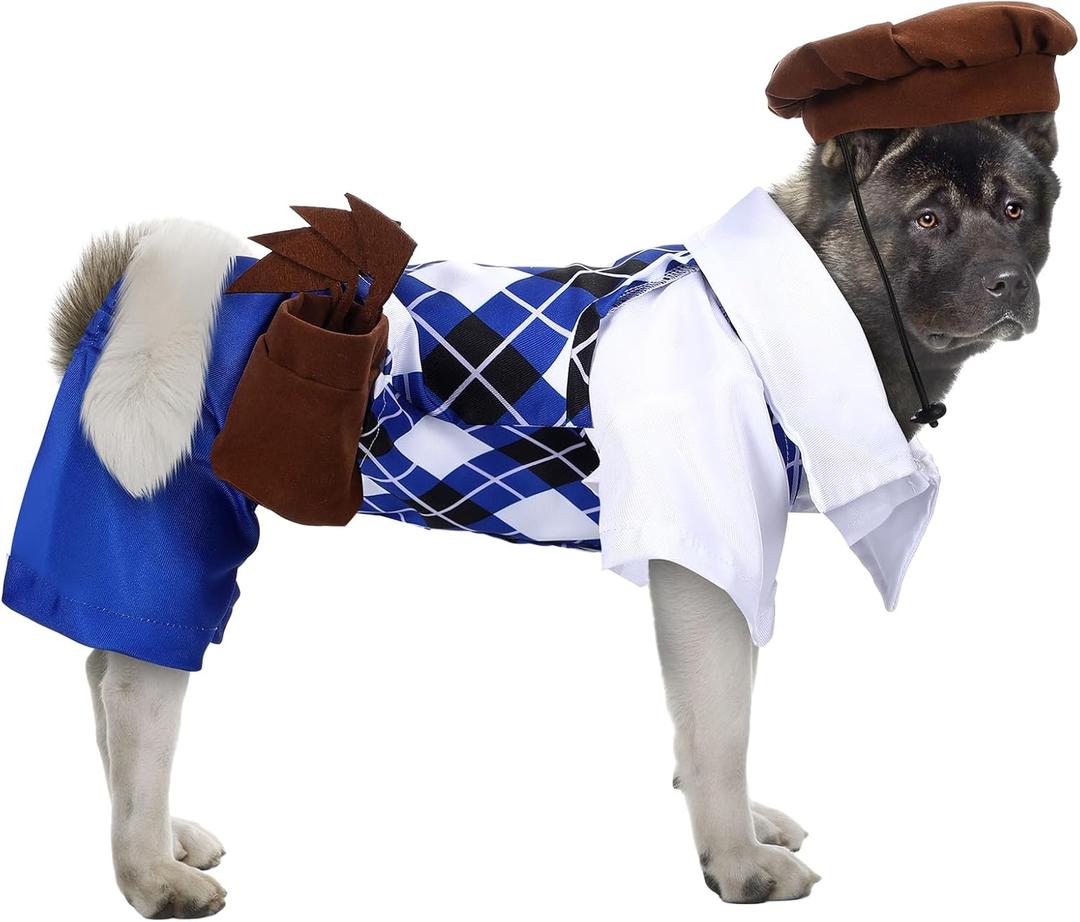 Dog Golf Costume with Golf Bag and Clubs Halloween Funny Pet Costumes Dog Cosplay Outfits Halloween Holiday Pet Party Supplies for Small Medium Large Dogs(M(Neck Girth: 12-14", Chest Girth: 19.69"))