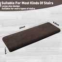 PURE ERA Carpet Stair Treads Ultra Plush 9.5" X 30"Soft Bullnose Indoor Stair Protectors Pet-Friendly Non-Slip Skid Resistant Tape Free Washable Reusable(2 Pieces,Dark Brown)