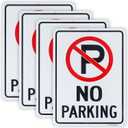 4 Pack No Parking Sign, 14" x 10" .040 Rust Free Aluminum Reflective, UV Protected and Weatherproof