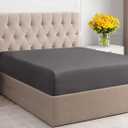 Queen Fitted Bed Sheet - Bottom Single Fitted Sheet Only - Soft Hotel Luxury Bedding w/ 8-16 Inch Deep Pockets - Breathable, Cooling & Wrinkle Free - Easy-Care, Fade and Shrink Resistant - Dark Grey