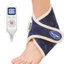 JOBYNA Heated Ankle Wraps for Planters Fasciitis/Achilles Tendinitis Pain Relief, 1 Pack Electric Ankle Heating Pad for Sprained Ankle, Arthritis Foot Heel Pain Relief, 86-158 & Auto Shut-Off