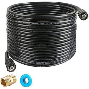 CHAVOR Pressure Washer Hose 50 FT X 1/4 Inch, Replacement Power Washer Hose for Most Brands, M22 14mm or M22 15mm Brass Thread, 3600 PSI