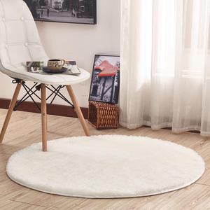Round Rug for Bedroom, Fluffy Circle Rug for Kids Room, Area Rug Fuzzy Carpet for Baby Nursery Home Decor, Furry Soft Circular Rugs for Living Room, Plush Princess Castle Rugs Beige 80 cm