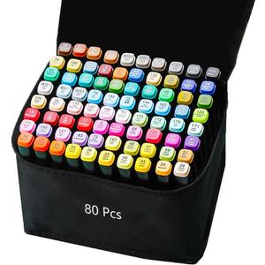 80 Colors Alcohol Markers Art Markers for Kids and Adult Drawing Marker Dual Tip Coloring Painting Perfect for Boys Girls Students Gift