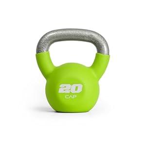 CAP Barbell 20 LB Neoprene Coated Cast Iron Kettlebell - Green
