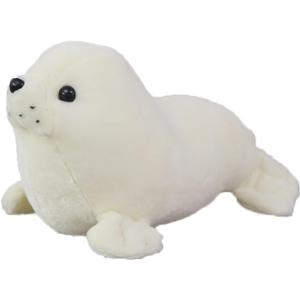 zhidiloveyou Seal Plush Stuffed Animal White Cute Toy Pillow Kawaii Doll for Kids, 9 inch