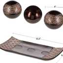Creative Scents Dublin Brown Tray and Ball Set - Living Room, Entry Table Decor Centerpiece Table Decorations - Decorative Tray for Dining Room, Accent Decor Bowl for House Decoration