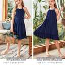 Arshiner Girls Summer Dress Halter Neck Sundress A-Line Swing Party Dresses (Blue)