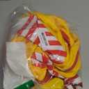 IIMMER Child Boys Halloween 5 Pcs Cute Mcdonal Clown Carnival Cosplay Costume for Girls Yellow & Red Stripes 9-10 Years