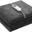 Amazon.com: Wapaneus Heated Blanket Electric Throw 72" x 84" Full Size with 10 Heating Levels 12 Hours Time Setings and Auto-Shut Off, Flannel Fast-Heating Electric Blanket, Dark Grey : Home & Kitchen
