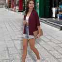 Women's Lightweight Kimono Short Sleeve Cardigan (S)