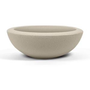 ARBORA 21" Santorini Bowl Polyresin Indoor and Outdoor Planter with Classic Cream Finish - Durable, Weatherproof, Lightweight, Large Plant Pot for Patio, Garden, Deck, Entryway