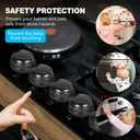 3 x Small Size Gas Stove Knob Safety Covers: 6Pcs Child Proof Stove Covers Diameter 0.1 inches, Non-Universal Compact Size Baby Proof Oven knobs Locks for Only Height Under 1.5" (Black)