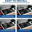 W10290350 W10290353 Porcelain Drip Pan Set & MP22YA Electric Range Burner Element Fit for W-hirlpool A-mana C-rosley Electric Range, 4 Pack Black Drip Pans & Stove Burners Replacement by Fetechmate