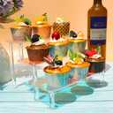 Acrylic Display Stand, 2 PCS 3 Tier Iridescent Display Risers for Funko POP Figures, 9" Cupcakes Stand, Perfume Organizer, Riser for Display, Dessert Stand, Ornament Display Stand