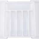 Drawer Organizer Expandable Utensil Tray for Kitchen Drawer Organizer Utensil Organizer for Silverware Flatware Cutlery(white)