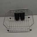 GSlife Small in Sink Dish Drying Rack - Stainless Steel Compact Dish Drainer for RV Kitchen Apartment Sink, Rust Resistant Inside Sink Rack, 12 Person Households, 11.6" W x 13.4" L, Silver