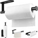 MGahyi Paper Towel Holder Wall Mount, Self Adhesive Or Drilling Under Cabinet Kitchen, 13.2 inch Stainless Steel Paper Towel Roll Rack, Towel Roll Hanger for Bathroom(Rectangle-Black)