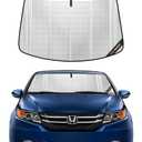 Pigenius Windshield Sun Shade for Honda Accord 2016-2017 with Automatic High Beams. Full Coverage Rearview Mirror Shade for Ultimate Protection