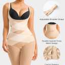 Nebility Tummy Control Shapewear Bodysuits Open Bust Full Body Shapewear Seamless Faja Body Shaper (Medium, Beige)
