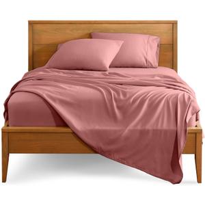 Bare Home Queen Sheet Set - Luxury 1800 Ultra-Soft Microfiber Bed Sheets - Double Brushed - Deep Pockets - Easy Fit - 4 Piece Set - Bedding Sheets & Pillowcases (Queen, Dusty Rose)