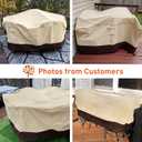 Arcedo Patio Bistro Cover, Waterproof Outdoor Furniture Cover, Heavy Duty Patio Bar Table and Chairs Covers, 80"L x 32"W x 30"H, Beige & Brown