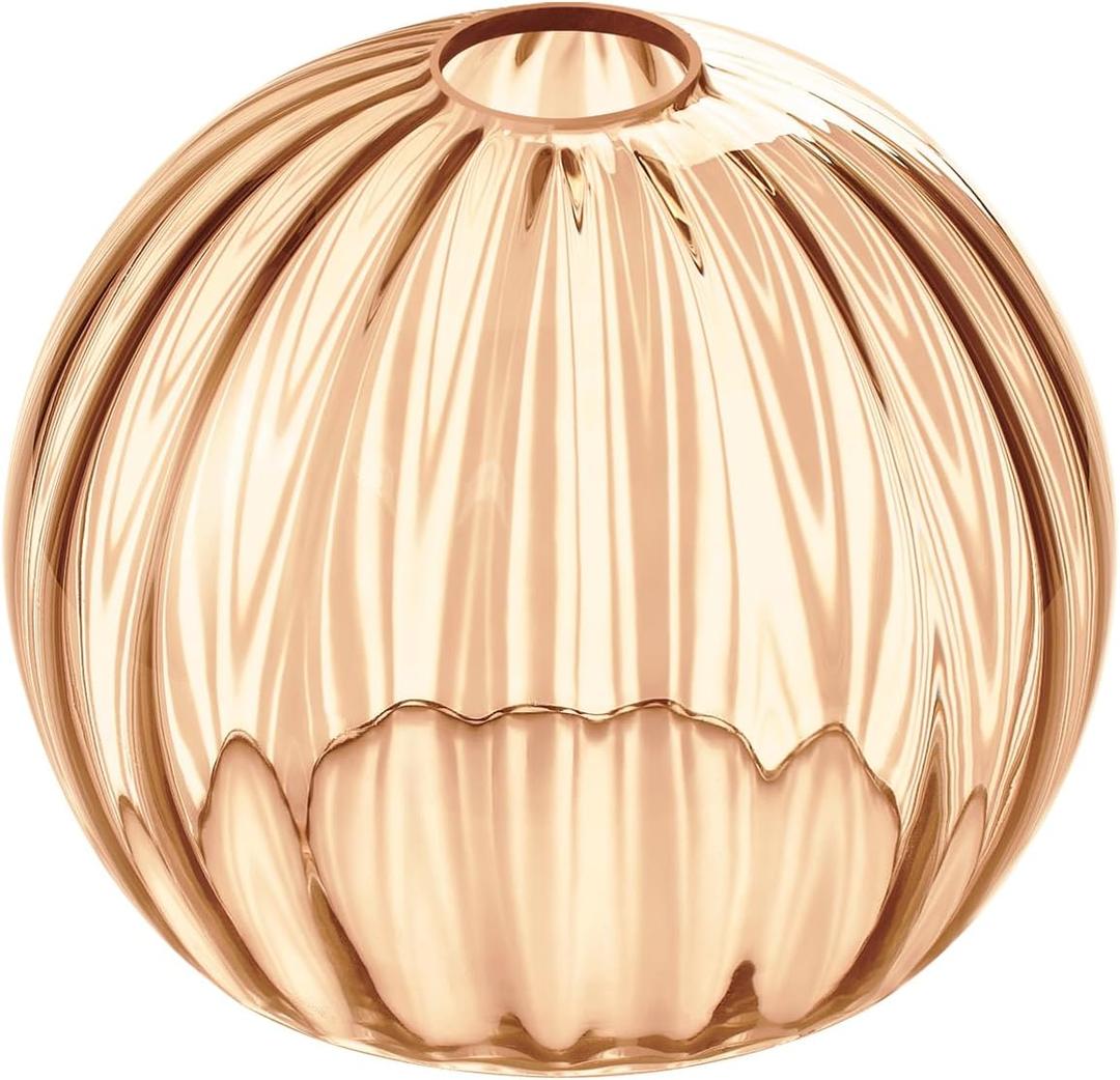 Clear Glass Shade,Replacement Globe & Cover for Lighting Fixture, 8" Diameter, Replacement with 1.65 Inch Fitter for Wall Lamps Chandeliers or Ceiling Light (1, 8Inch - Amber Glass)