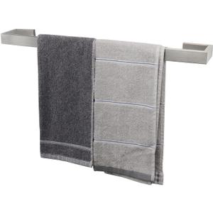 TocTen Bath Towel Rack - Square Base Thicken SUS304 Stainless Steel Towel Bar for Bathroom, Bathroom Bar Accessories Towel Rod Heavy Duty Wall Mounted Towel Holder (Brushed Nickel, 20 Inch)