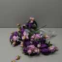 Yunsailing 8 Pack Artificial Peony Flowers Faux Silk Hydrangea Bouquet Wedding Home Table Decor Reusable Bouquet of Rose Flower for Birthday Wedding(Dark Purple Peach Pink)