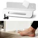 1-Pack Under Cabinet Foot Pull with Adhesive and Screws,Hands Free Toe Kick Opener for Trash Cabinet Door, Comfortable EVA Pad,Touchless Cabinet Opener（White）