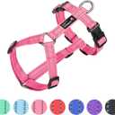 EXCELLENT ELITE SPANKER No Pull Dog Harness Reflective Nylon Vest L-Shaped Adjustable Easy Pet Harness for Small Medium Large Breeds Dogs Walking Training Black Red (Pink-M)