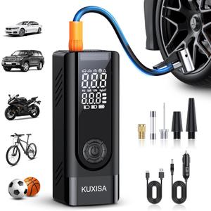 Tire Inflator Portable Air Compressor, 3X Faster Air Compressor with Digital Pressure Gauge, 180PSI Faster Portable Air Pump for Cars, Motorcycles, Bicycles, Balls(Black)
