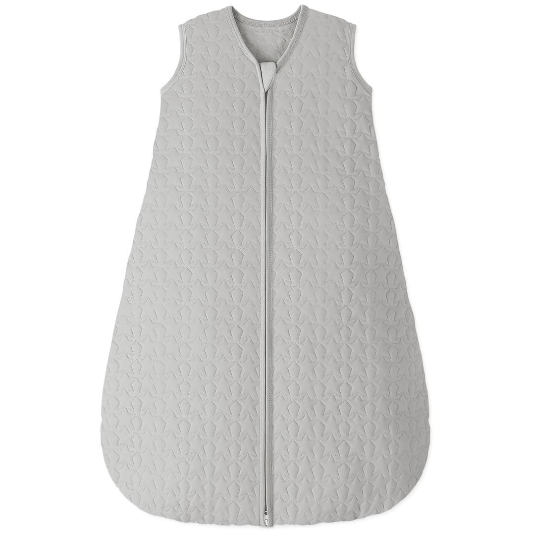 Baby Sleep Sack 12-18 Months 1.0 Tog Baby Wearable Blanket Cotton Sleeping Sack Quilted Baby Sleep Bag with 2-Way Zipper for Toddler Infant Grey (Large)
