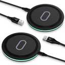 Samsung Fast Wireless Charger Pad, 2 Pack 15W Wireless Charging Pad Fast Charging Station for Samsung Galaxy S24 S25 Edge S23 FE S23 S22 S21 Note 20,iPhone 16 15 14 13 Pro Max,Pixel 9 8a 8Pro 7a 7