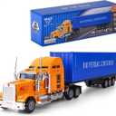 1/65 Truck Model, Detachable Cargo Container, Children's Toy, Alloy Semi Truck, Trailer Toys for Boys