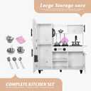 TaoHFE Wooden Kitchen Playset for Toddlers - Kitchen Toy Set with Lights & Sounds for Pretend Play, Gift for Kids Age 3+ (White)