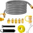 3/8" ID Natural Gas Hose, 12FT Low Pressure LPG Hose with Quick Connect, Propane to Natural Gas Conversion Kit for Weber, Char-Broil, Pizza Oven, Patio Heater and More NG Appliance