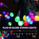 Christmas Lights Outdoor 19Ft 70 LED Chritmas Globe String Lights with Pearlized Glass Bulb UL Certified Christmas Tree Lights for Tree Decor