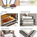 YHOSSEUN Halloween Serving Platters Set of 4, Black and White Serving Platters and Trays for Food, Rectangular Long Plates Serving Dishes for Entertaining, Checkered, 14 Inch