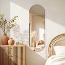 Niccy 48"16" Frameless Oval Full Length Mirrors, Long Wall-Mounted Mirror for Living Room, 4mm Ultra-Clear Large Body Mirror, Explosion-Proof Hanging Wall-Mirror for Bathroom Bedroom Entryway